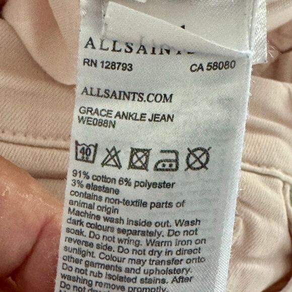 All Saints Grace Pink Fringe Jeans. Size 31. - Picture 6 of 7